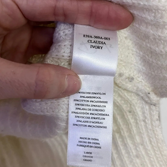 Rails Claudia Oversize Shaker Stitch Sweater in Ivory - Picture 9 of 9